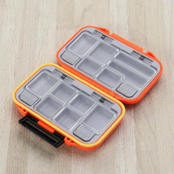 GOOHOCHY Fishing Tackle Storage Box Orange 1Pack 4.3x3.1x1.4in