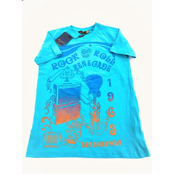 Ben Sherman Boy's T-Shirt, Size 10-11, Acidic Blue