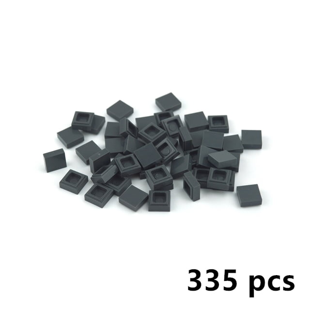 335pcs DIY Building Blocks Figure Bricks Smooth 1x1 ColorFul Educational Creative Size Compatible all brand Toys for Children dark gray 335pcs