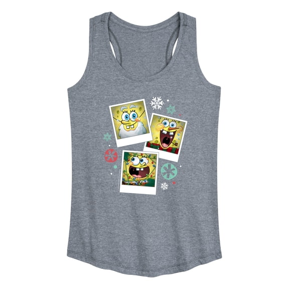SpongeBob SquarePants - Christmas Photo Collage - Women's Racerback Tank Top