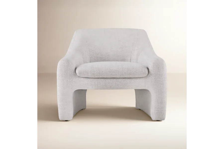 Spruce & Spring 34" Wide Accent Chair for Living Room & Bedroom, White Fabric