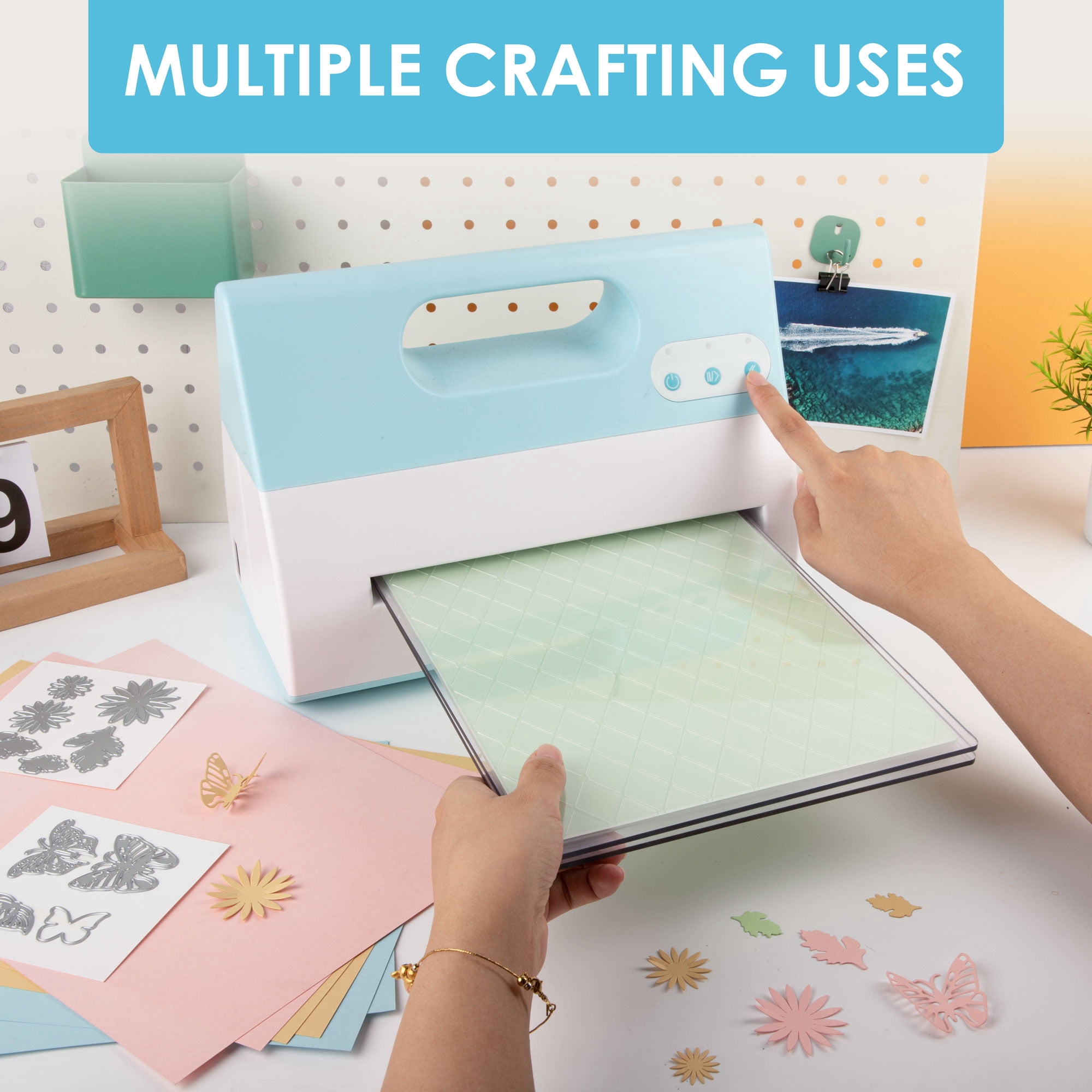 Blue Color Electric A4 Die Cutting & Embossing Machine for Arts & Crafts, Scrapbooking & Cardmaking,9” Opening