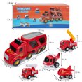 thumbnail image 3 of Fire Truck Toys Vehicle Toy Car Set for 2 3 4 Year Old Kids,Transport Cargo with Airplane Helicopter Car Construction Truck Play Set,Play Vehicles in Friction Powered Carrier Truck, 3 of 6