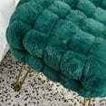 thumbnail image 5 of Home Soft Things Fox Faux Fur Pouf Stool Ottoman - Teal Blue - 17x17x17", 5 of 7