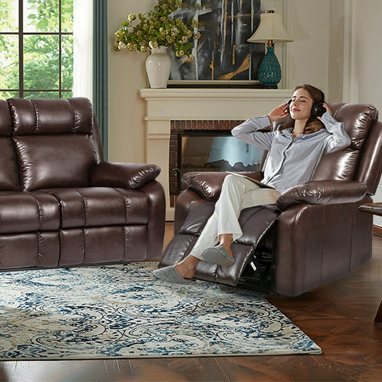Fdw reclining sofa in faux leather deals