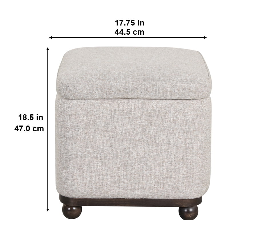 Better Homes & Gardens Ambrose Storage Ottoman, Heather Wheat