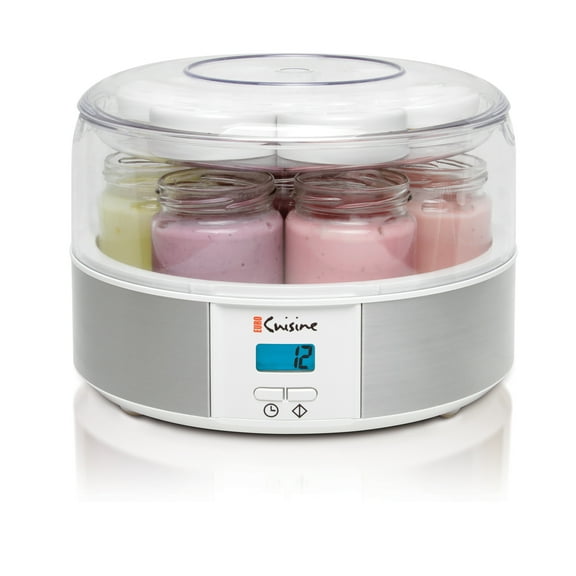 Euro Cuisine YMX650 Digital Yogurt Maker with 7 Glass Jars and 15 hours Timer