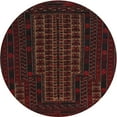 thumbnail image 1 of Ahgly Company Indoor Round Traditional Bakers Brown Persian Area Rugs, 4' Round, 1 of 6