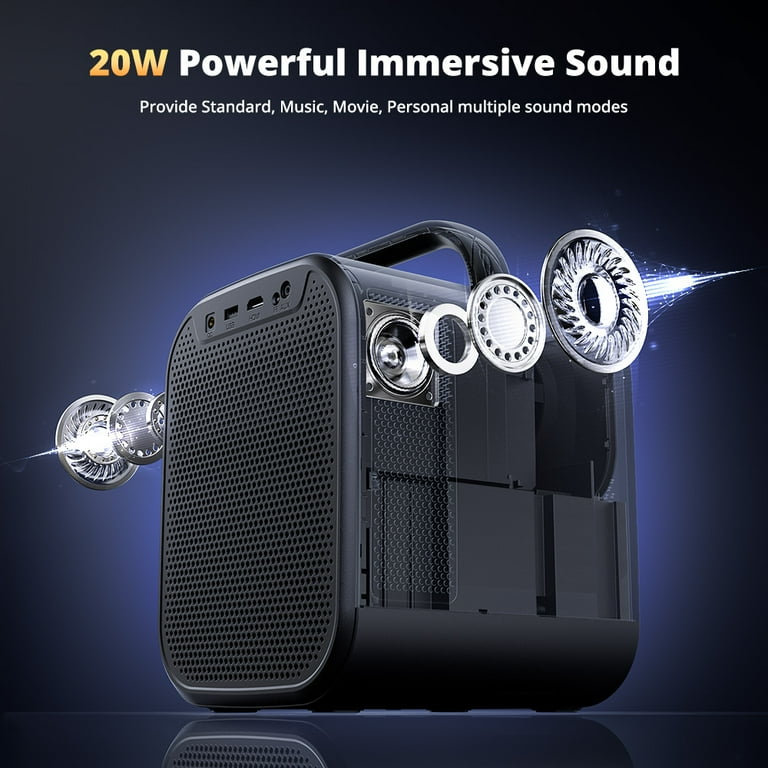 ETOE Seal Pro Google TV 4K Portable Projector with Speakers