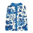 thumbnail image 6 of yoeyez Fall Cardigans for Women Vintage Floral Print Sweater Long Sleeve Knit Sweater Cardigans Button Down Retro Graphic Coats Multicolor,XL, 6 of 6