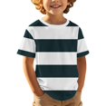 thumbnail image 5 of UACY Striped T-Shirt for Girls, Short Sleeve, Crew Neck (Blackish Green, 6-7 Years), 5 of 7
