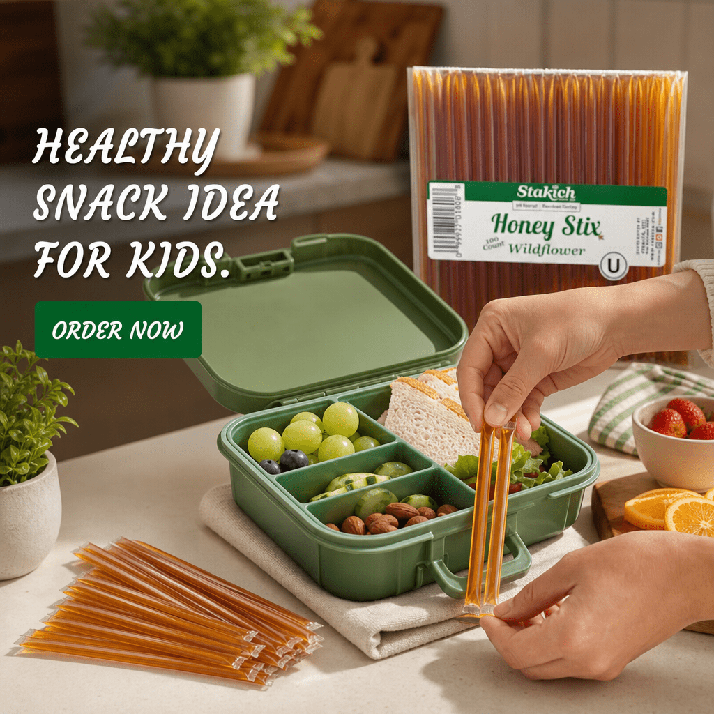 Stakich Wildflower Grade A Honey Stix - 5 Packs of 100