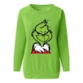 thumbnail image 2 of VOOPET Women Gr-inch Stole Christmas Funny Pullover Gr-inch Face Long Sleeve Loose Sweatshirt Raglan Tops Christmas Sweatshirt, 2 of 3