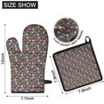 thumbnail image 6 of Colorful Floral Skull Pattern Kitchen Oven Mitt and Pot Holder Sets 2 Pcs for Baking, Cooking and Grilling, Heat Resistant Up To 392 °F, 6 of 7