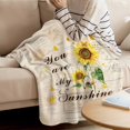 thumbnail image 4 of Fleece Blanket You Are My Sunshine Words Blankets, Soft Cozy Warm Flannel Throw Blanket, Retro Sunflowers on Paper Blanket for Bed Couch Sofa,50x60In, 4 of 9