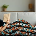 thumbnail image 3 of Modern Soft Flannel Fleece Throw Blanket, Vector Contemporary Design Geometric Hexagonal Detailed Image, Cozy Plush for Indoor and Outdoor Use, 50" x 60", Turquoise Salmon, by Ambesonne, 3 of 5