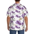 thumbnail image 5 of Xecao offers the Orchids Flowers for Men's Casual Short-sleeved Shirt, a button-up collared shirt with a pocket, perfect for beach vacations and yacht travel in the Large size., 5 of 7