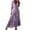 Purple, variant on Ecqkame Floral Dress for Women Summer Sexy Pleated Maxi Dresses Short Sleeve V-Neck Casual Long Beach Dress Green S