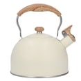 thumbnail image 1 of Hervidor de agua silbante de acero inoxidable de 2,5 l con mango ergonómico, color beige, 1 of 14