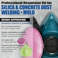 thumbnail image 2 of Gerson NIOSH Industrial P100 Respirator Kit Welding, Silica Concrete Dust, Mold (Medium), 2 of 6