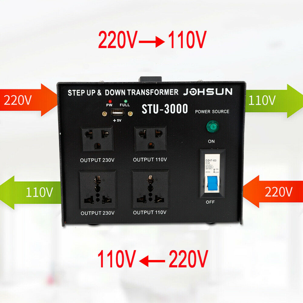 Mkyiongou 3000W Heavy-duty Voltage Converter Transformer 110V220V Step-Up/Down Convert