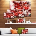 thumbnail image 3 of Aquarelle Texture Fleurs Rouges - Grande Œuvre d'Art sur Toile Abstraite, 3 of 4