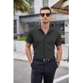 thumbnail image 5 of COOFANDY Mens Wrinkle Free Button Down Shirts Short Sleeve Untucked Shirts Casual Summer Shirt, 5 of 10
