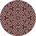 thumbnail image 1 of Ahgly Company Machine Washable Indoor Round Transitional Night Red Area Rugs, 8' Round, 1 of 7