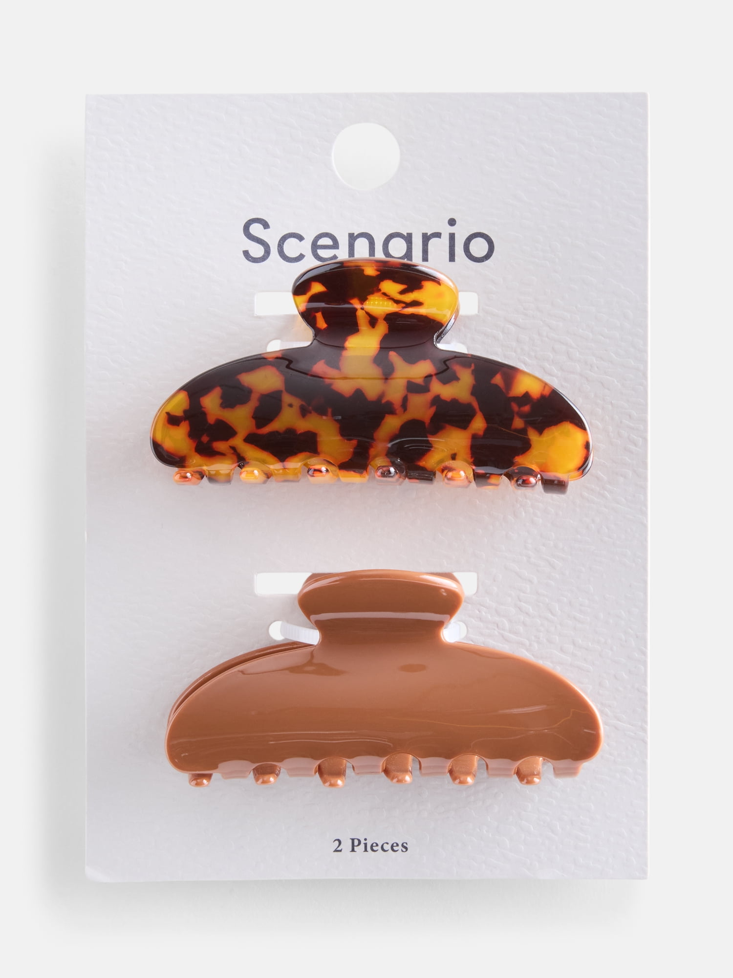 Scenario Women's Claw Hair Clips, 2-Pack