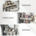 thumbnail image 4 of RoyalCraft Vanity Desk for Makeup with Mirror, Dimmable Lights & Drawers, Grey, 4 of 7