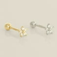 thumbnail image 5 of Anygolds 14K Real Solid Gold Adults' Diamond Flower Stud, Multi-Post 18G, 5 of 9