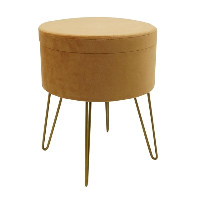 Taburete Hometrends Mostaza con Espacio para Almacenamiento