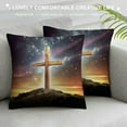 thumbnail image 3 of GOSMITH  Jesus Cross Throw Pillow Covers Decorative Christ Religious Pillow Cases Modern Square Pillowcases Christian Retro Throw Cushion Case for Couch Sofa Bed Car Living Room, 3 of 5