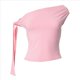 thumbnail image 3 of Tops Cortos con Hombros Descubiertos y Doble Forro para Mujer 2025, Tops Asimétricos Sin Mangas Y2K para Salir Rosa M, 3 of 9