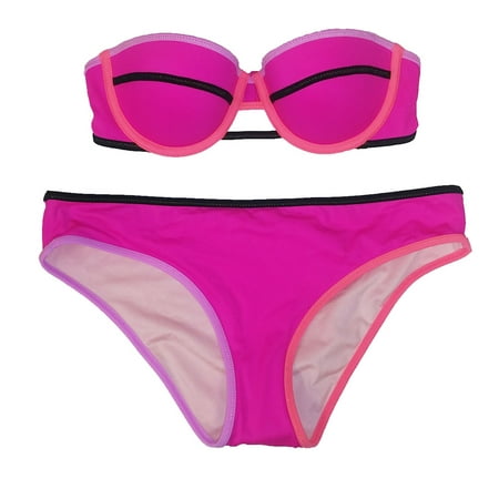 Victoria's Secret 2PC Swimsuit Bikini Set Flirt Bandeau Colored