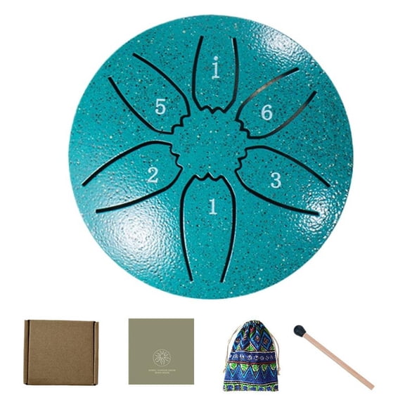 Rain Drum for Outside Garden,Steel Tongue Drum Rain Chime,Waterproof 6 Notes Steel Tongue Drums Rains Chime with Bag Sticks,Small Instruments for Meditation Yoga Education