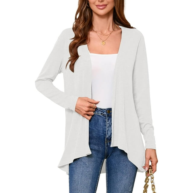 Witsmile Women's Lightweight Open Front Cardigans Long Sleeve Soft Casual Drape Fall Cardigan
