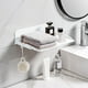 thumbnail image 1 of Estante de pared retráctil | Organizador de almacenamiento adhesivo sin taladros sin clavos para cocina, baño | Estante impermeable de ABS de varios compartimentos | Rosa menta verde blanco amarillo, 1 of 6