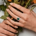 thumbnail image 3 of Created Forever Women's Created Emerald and Lab Grown Diamond Sterling Silver Halo Ring, 3 of 10