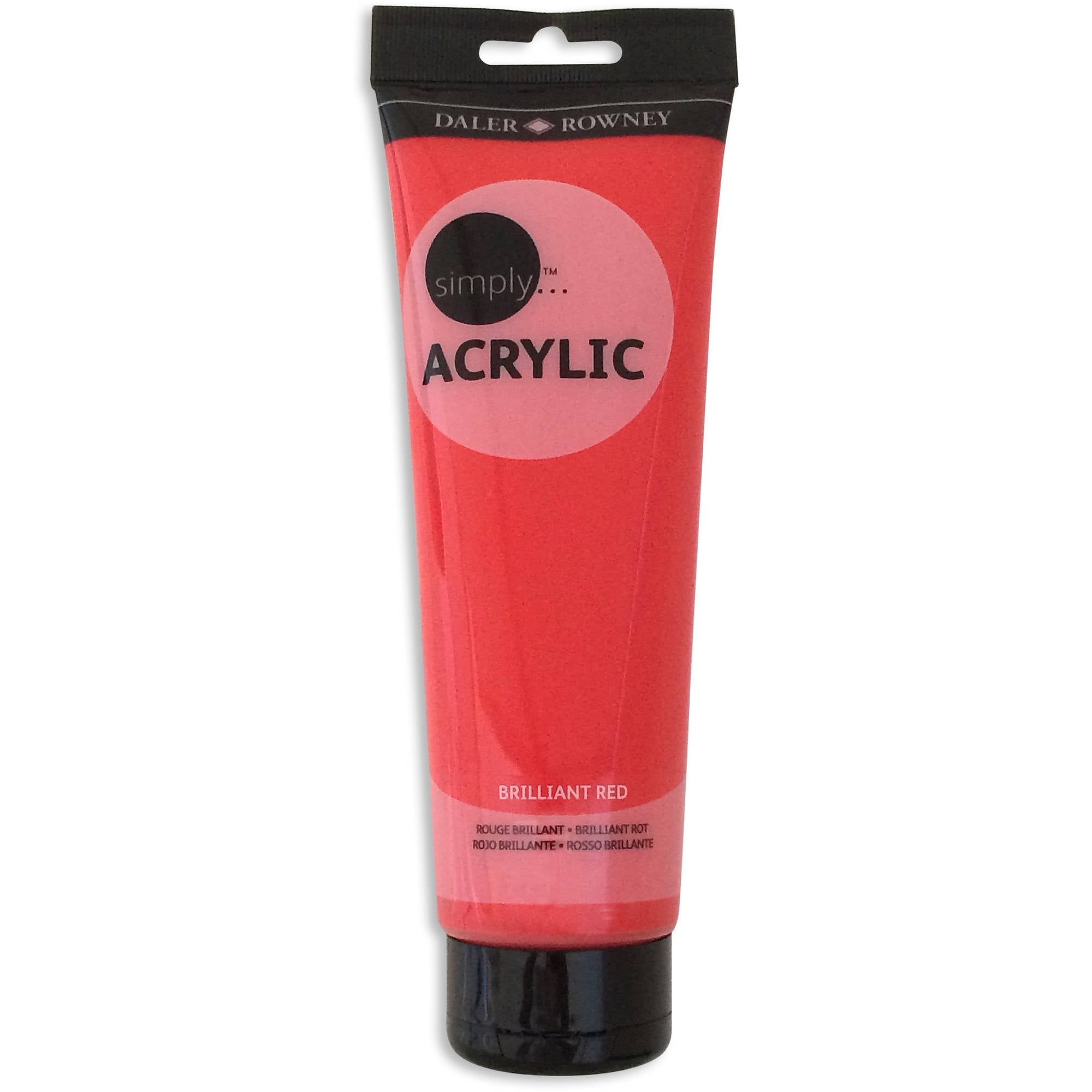 Daler-Rowney, tube de peinture acrylique Simply rouge brillant, 250 ml / 8,4 fl. Oz, 1 chacun (126250547)