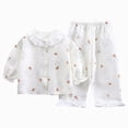 thumbnail image 3 of CAUYDY Kid Girl Clothes 10Y 11Y 12Y 13Y 14Y Teen Pjs Long Sleeved Shirt Elastic Pants 2 Piece Cute Sleepers Set Children Girls Fall Winter Outfits Sizes 13-14 Years,Beige, 3 of 7