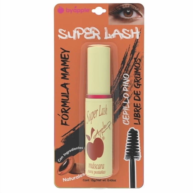 Máscara Mamey By Apple Cosmetics Super Lash con aceite de mamey y almendras cepillo pino 13 g