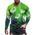 thumbnail image 1 of Camiseta de todos los días unisex para hombre Camiseta informal de manga larga con estampado gráfico en 3D del día de San Patricio Pompotops  oipoqjl6709, 1 of 9