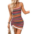 thumbnail image 3 of Women Suspender Maxi Dress Sqaure Neck Backless Sleeveless High Waist Summer Ethnic Dresses Rose Red XL, 3 of 9