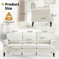thumbnail image 7 of Ktaxon Modern Linen 3 Seater Sofa Extra Deep American Style Couch for Bedroom, Office, Apartment, Dorm Beige, 7 of 7