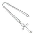 thumbnail image 3 of Collar de acero inoxidable para hombre, cadena, exquisito colgante de moda, accesorio de regalo, color acero, 3 of 14