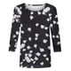 thumbnail image 5 of Camisetas Casuales de las Mujeres de Moda Impresa 3/4 Mangas Blusa Cuello Redondo para el Hogar Y Diario, 5 of 5