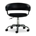 thumbnail image 3 of Linon Jensen Chrome Gas Lift Upholstered Desk Chair with Wheels in Black, 3 of 14