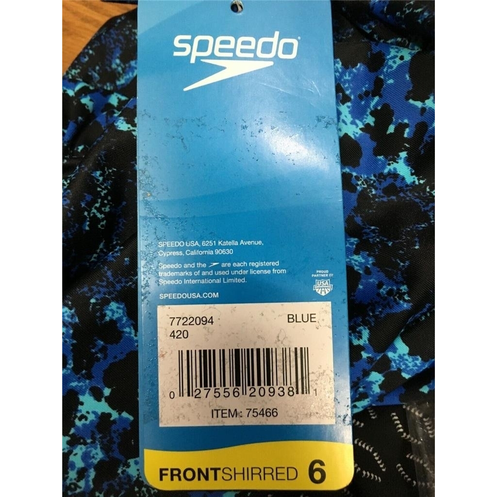 Speedo Women's One-Piece Swimsuit, BLUE TEXTURE, 6 New with box/tags - image 3 of 4