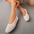 thumbnail image 6 of Domzle Mesh Ballet Flats for Women Slip On Round Toe Comfy Casual Office Ballerina Flat Shoes Breathable Comfortable Round Toe Pull-On Shoes White, 6 of 7